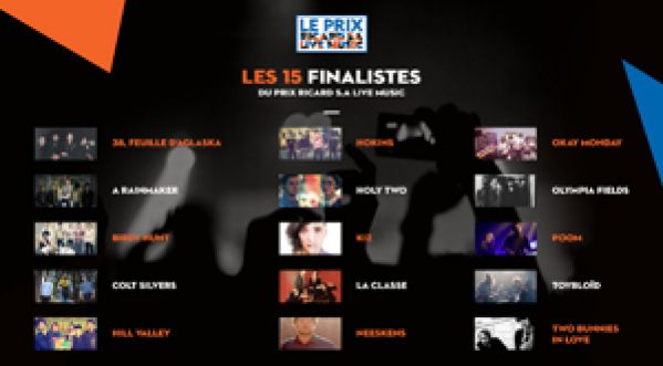 Le Prix S.A Live Music annonce ses 15 finalistes !