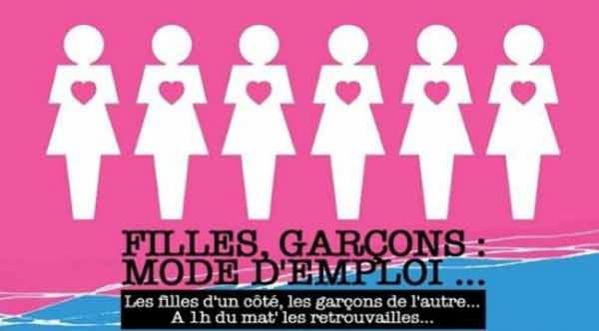 Gagne ta table pour la soirée Filles, Garcons: Mode d’emploi au Concorde sam. 5 avril !