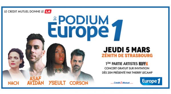 Le Podium Europe 1 au Zenith de Strasbourg avec Asaf Avidan