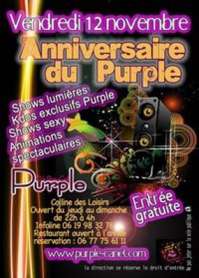 Soirée Anniversaire du Purple – vendredi 12 novembre