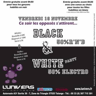 BLACK & WHITE PARTY – MUSIC 50% ELECTRO / 50% R&B