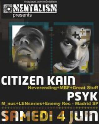 Mentalism : Techno Storm w/ Citizen Kain, Psyk, Plankton, M.A.D.A, Trebor