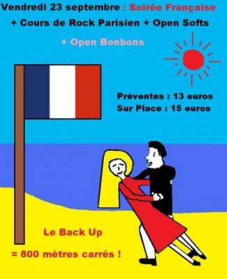 Soirée Française + Open Softs + Open Bonbons = 13 euros (pré-vente)