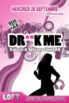 Soirée D’intégration Du Bde Tout’iae : Dr**K Me