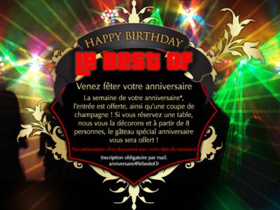 Venez Fêter votre anniversaire au Best Of