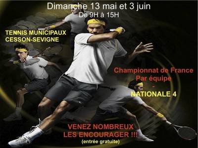 Championnat de France de Tennis par équipe – CESSON reçoit ANGERS