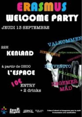 Erasmus Welcome Party by ESN Rennes @ Kenland + Espace : 13/09