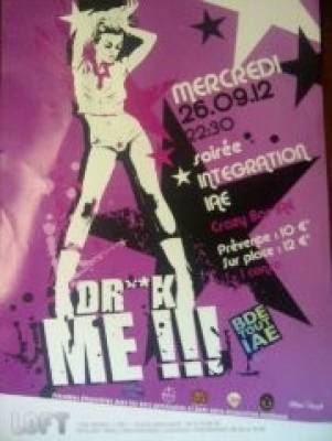 Soirée D’intégration Du Bde Tout’iae: Dr**K Me!