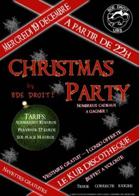 CHRISTMAS’ PARTY – BDE DROIT UBS