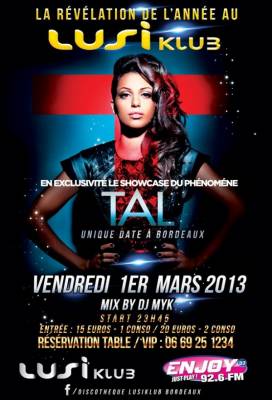 TAL SUPERSTAR SHOW CASE EXCLUSIF UNIQUE A BORDEAUX !!