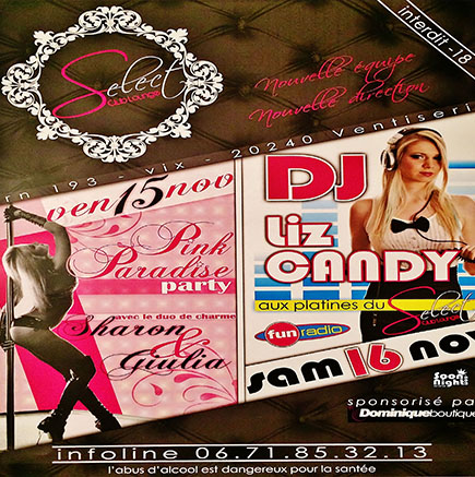 ╰★╮ DJ Liz Candy ╰★╮  Ce Samedi votre club le select met à l’hon