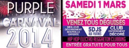 CARNAVAL 2014 PURPLE ENTREE GRATUITE POUR TOUS