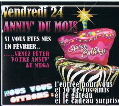 Anniversaire du mois