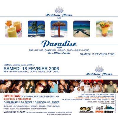 PARADISE NIGHT (Open Bar)