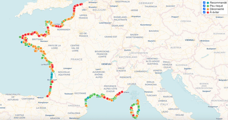 109 plages françaises sont contaminées à la gastro-entérite